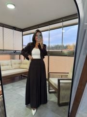 Mk A.Kahve Maksiboy Etek Ceket Takım