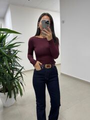 Dv 32122 Kaşmir Bordo Transparan Bluz