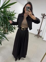 Mk 17892 A.Kahve Maksiboy Etek Ceket Takım