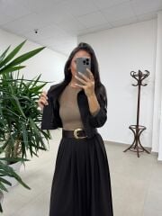 Mk 17892 A.Kahve Maksiboy Etek Ceket Takım