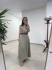 Art 4012 İthal Kumaş Haki Etekli Takım