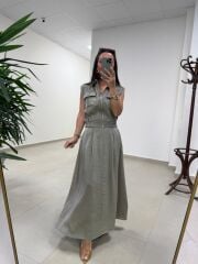 Art 4012 İthal Kumaş Haki Etekli Takım