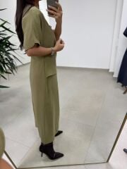 Bh 29410 Bluz Görünümlü Yağ Yeşili Tensel Elbise