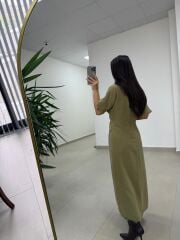 Bh 29410 Bluz Görünümlü Yağ Yeşili Tensel Elbise