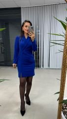 Mc Şal Yaka Saks Elbise