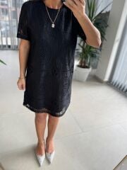 Bb 29985 Bisiklet Yaka Fisto Detaylı Elbise