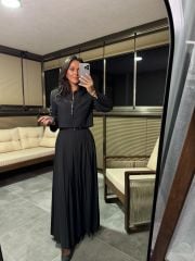 Mk 17892 Antrasit Maksiboy Etek Ceket Takım