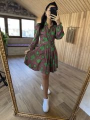 My 3065 Green paisley pattern shirt dress