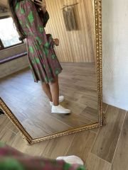 My 3065 Green paisley pattern shirt dress
