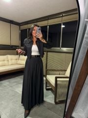 Mk 17892 Antrasit Maksiboy Etek Ceket Takım