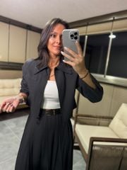 Mk 17892 Antrasit Maksiboy Etek Ceket Takım