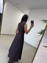 Kk 8086 Ceketli Kahve Denim Elbise