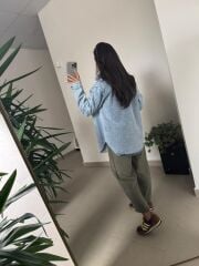 Spt 6016 Denim Gömlek Uzun Ceket