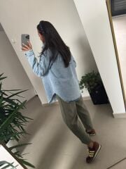 Spt 6016 Denim Gömlek Uzun Ceket