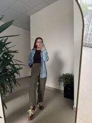 Spt 6016 Denim Gömlek Uzun Ceket