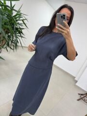 Bh 29410 Bluz Görünümlü Füme Tensel Elbise