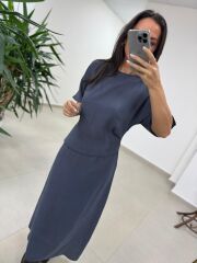 Bh 29410 Bluz Görünümlü Füme Tensel Elbise