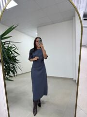 Bh 29410 Bluz Görünümlü Füme Tensel Elbise