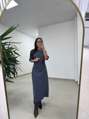 Bh 29410 Bluz Görünümlü Füme Tensel Elbise