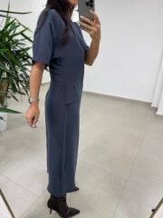 Bh 29410 Bluz Görünümlü Füme Tensel Elbise