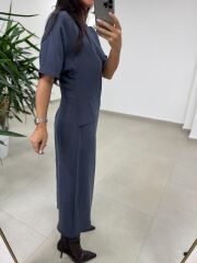 Bh 29410 Bluz Görünümlü Füme Tensel Elbise