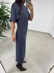 Bh 29410 Bluz Görünümlü Füme Tensel Elbise