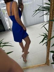 Mc 5883 Askılı Saks Elbise