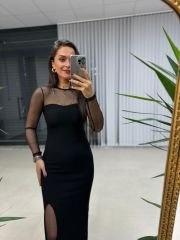 Mz Tül Detaylı Kalem Elbise