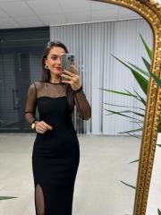 Mz Tül Detaylı Kalem Elbise