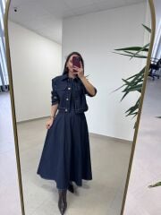 Kk 8086 Ceketli Laci Denim Elbise