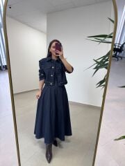 Kk 8086 Ceketli Laci Denim Elbise