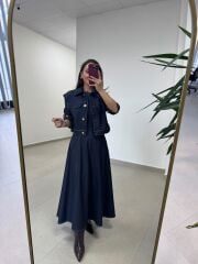 Kk 8086 Ceketli Laci Denim Elbise