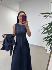 Kk 8086 Ceketli Laci Denim Elbise
