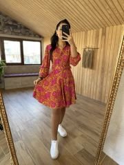 My 3065 Pink paisley pattern shirt dress