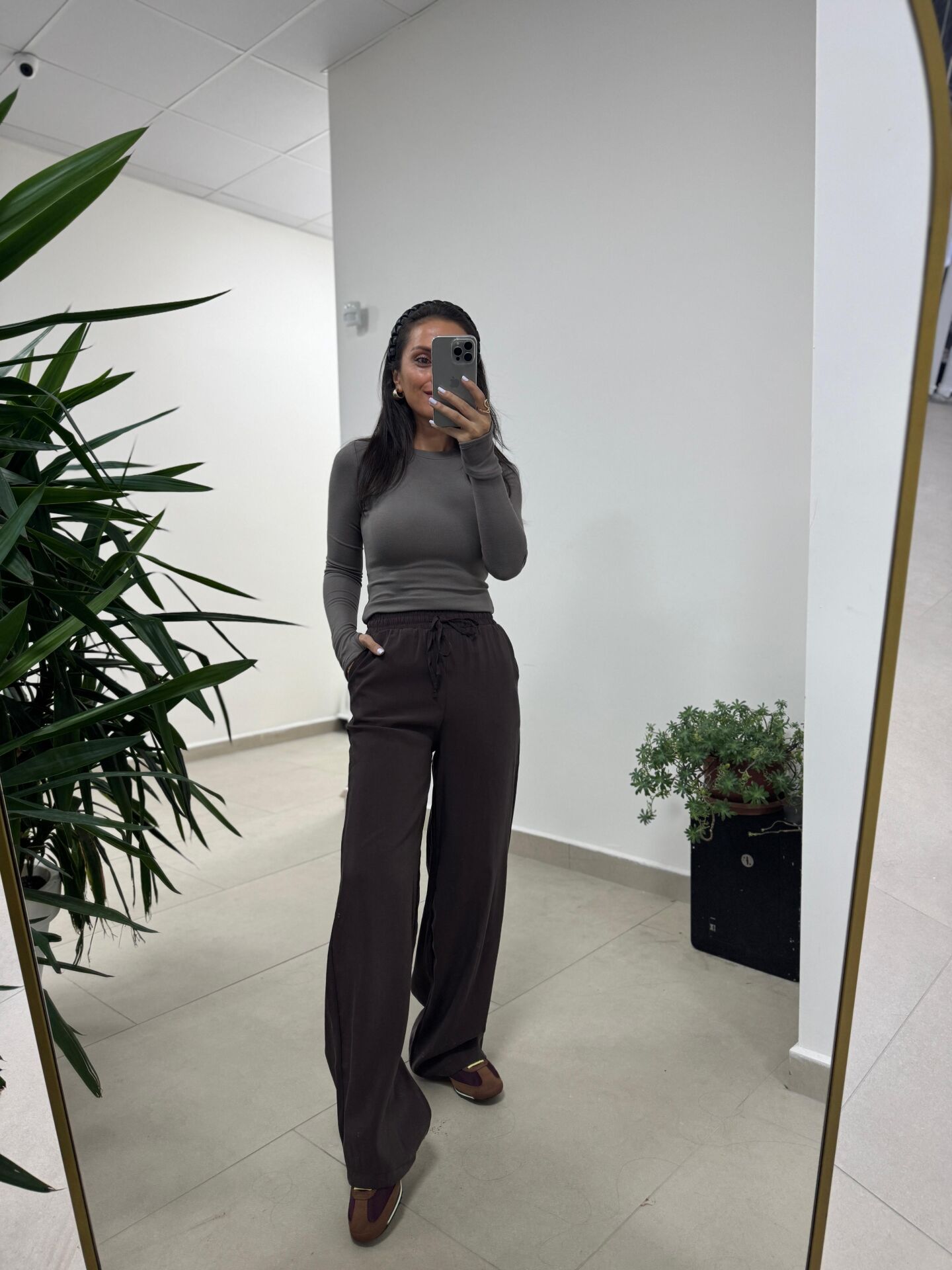 İb 4454 Kahve Uzun Tensel Pantolon