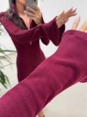 Np 51623 Mürdüm Eteği Volanlı Selanik Elbise