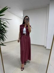 Art 4012 İthal Kumaş Vişne Etekli Takım