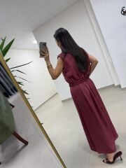 Art 4012 İthal Kumaş Vişne Etekli Takım