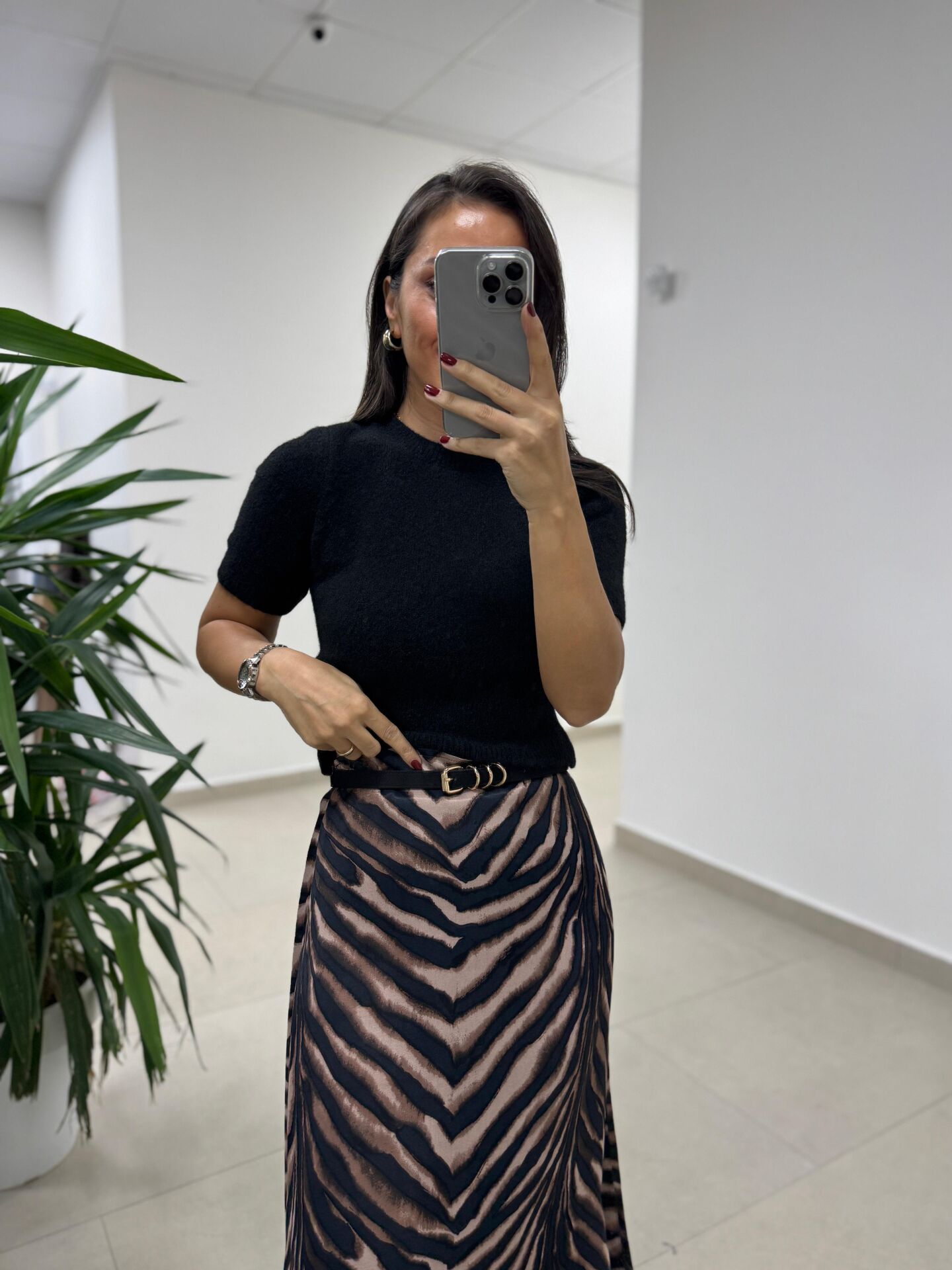 155 Gold Halka Tokalı İnce Siyah Kemer