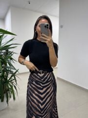 155 Gold Halka Tokalı İnce Siyah Kemer