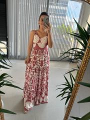 My 3518 Strappy Maxiboy Dusty Rose Viscose Dress
