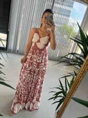 My 3518 Strappy Maxiboy Dusty Rose Viscose Dress