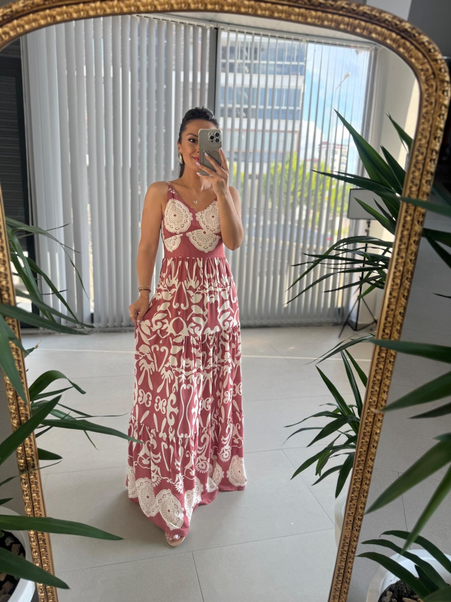 My 3518 Strappy Maxiboy Dusty Rose Viscose Dress