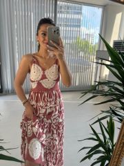 My 3518 Strappy Maxiboy Dusty Rose Viscose Dress
