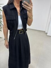 Art 4012 İthal Kumaş Siyah Etekli Takım