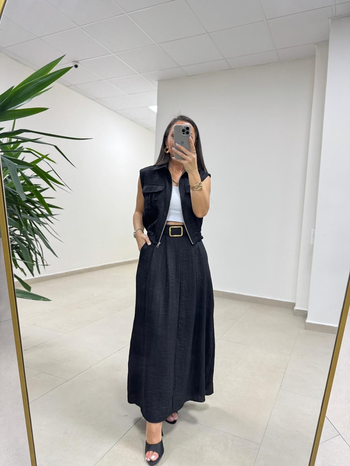 Art 4012 İthal Kumaş Siyah Etekli Takım