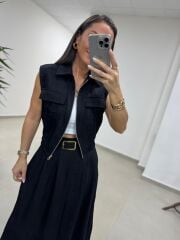 Art 4012 İthal Kumaş Siyah Etekli Takım