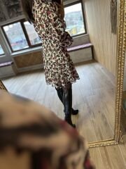 pink leo chiffon dress