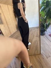 Siyah yelekli Palazzo takım