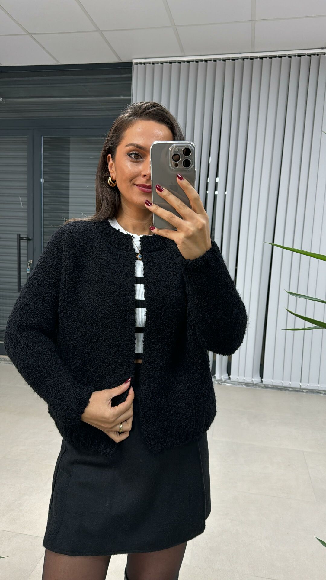 Siyah Buklet Ceket Hırka